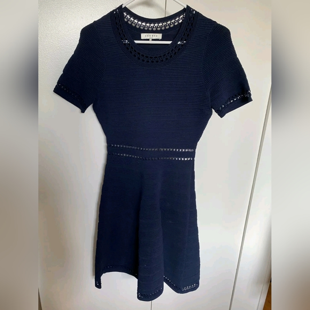 Sandro navy small cut out dress